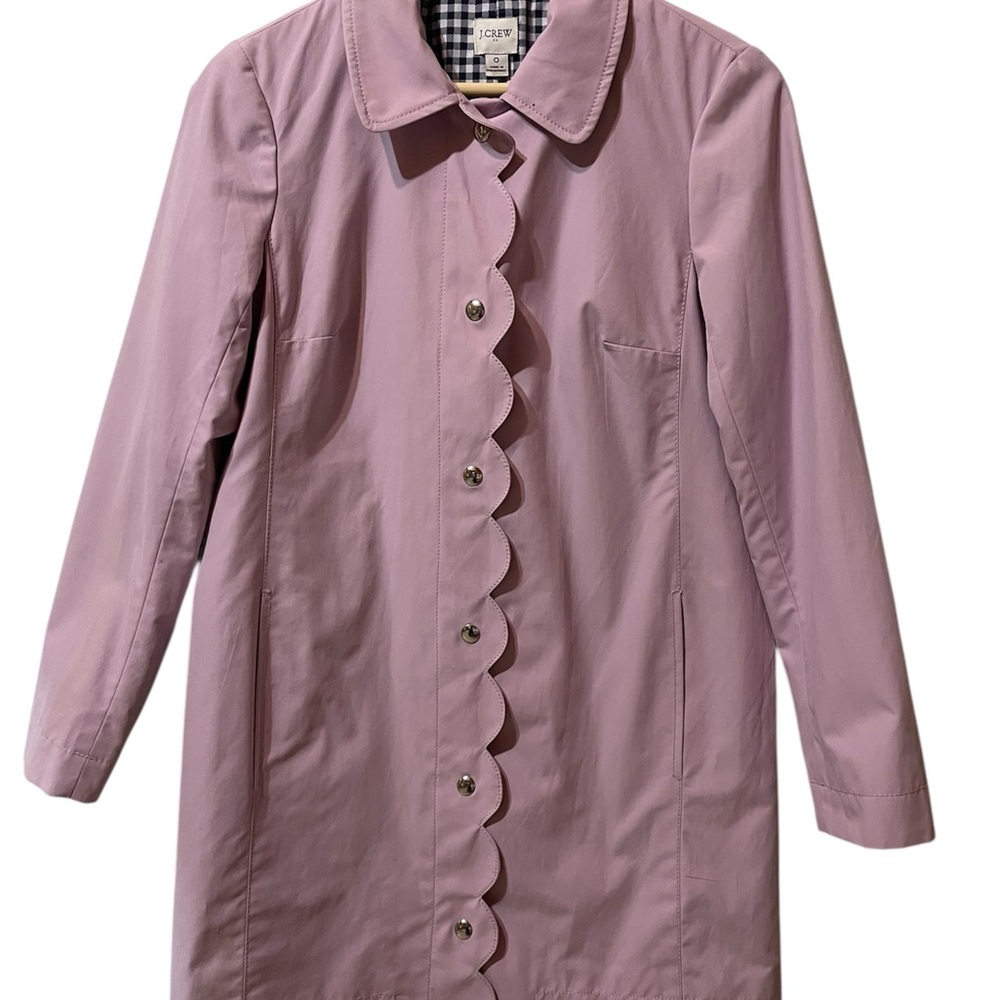 J. Crew Lavender Scalloped Coat